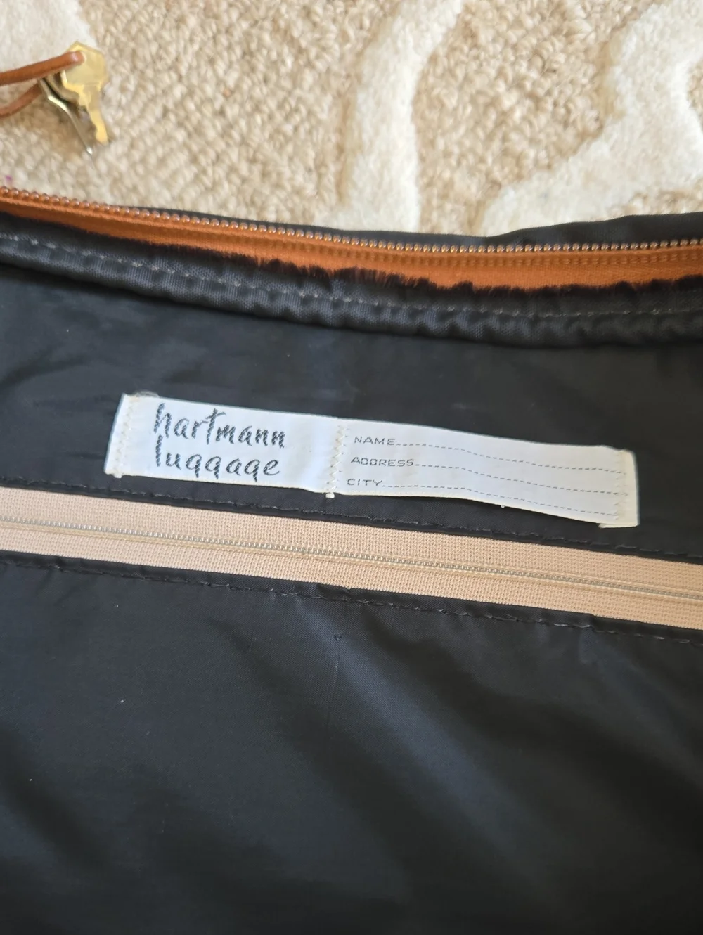 Hartmann Luggage Black Nylon Weekender Bag.